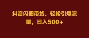 抖音闪图带货，轻松引爆流量，日入几张【揭秘】-吾藏分享