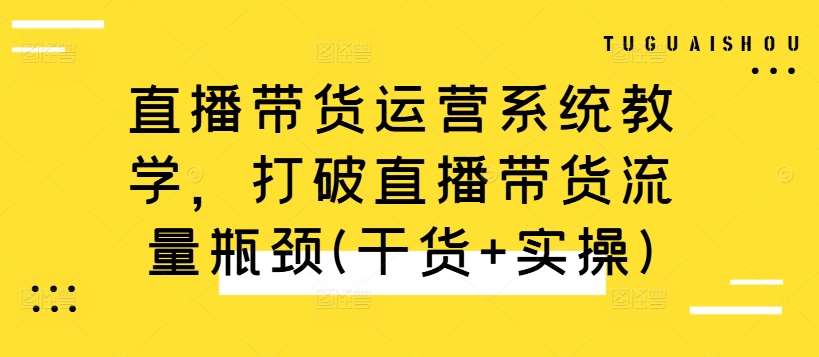 直播带货运营系统教学，打破直播带货流量瓶颈(干货+实操)-吾藏分享