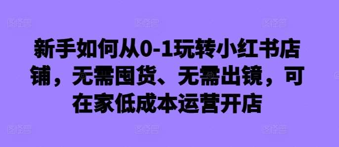 新手如何从0-1玩转小红书店铺，无需囤货、无需出镜，可在家低成本运营开店-吾藏分享