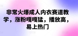 非常火爆成人内衣赛道教学，​涨粉嘎嘎猛，播放高，易上热门-吾藏分享