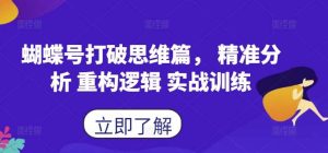 蝴蝶号打破思维篇， 精准分析 重构逻辑 实战训练-吾藏分享