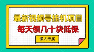 视频号挂机项目，每天几十块低保，懒人专属-吾藏分享