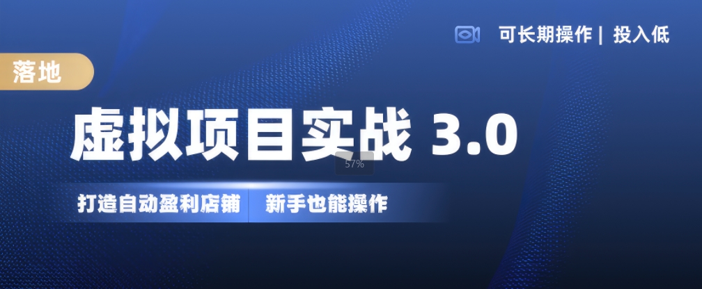 虚拟项目实战3.0，打造自动盈利店铺，可长期操作投入低，新手也能操作-吾藏分享