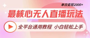 最核心无人直播玩法，全平台通用教程，单日变现2000+-吾藏分享