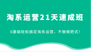 淘系运营21天速成班，0基础轻松搞定淘系运营，不做假把式！-吾藏分享