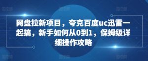 网盘拉新项目，夸克百度uc迅雷一起搞，新手如何从0到1，保姆级详细操作攻略-吾藏分享