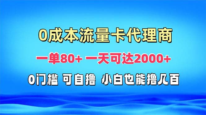 免费流量卡代理一单80+ 一天可达2000+-吾藏分享