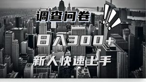 【快速上手】调查问卷项目分享，一个问卷薅多遍，日入二三百不是难事！-吾藏分享