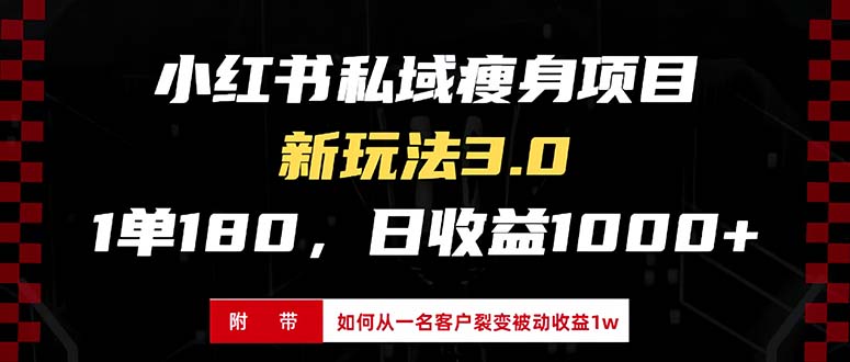 小红书瘦身项目3.0模式，新手小白日赚收益1000+（附从一名客户裂变收益…-吾藏分享