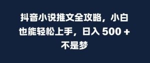 抖音小说推文全攻略，小白也能轻松上手，日入 5张+ 不是梦-吾藏分享