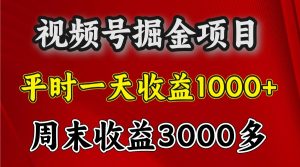 一天收益1000+ 视频号掘金，周末收益会更高些-吾藏分享