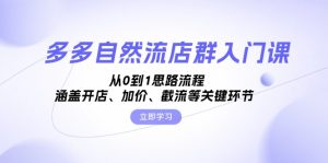 多多自然流店群入门课，从0到1思路流程，涵盖开店、加价、截流等关键环节-吾藏分享