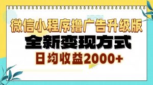 微信小程序撸广告6.0升级玩法，全新变现方式，日均收益2000+-吾藏分享