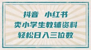 抖音小红书卖小学生教辅资料，操作简单，小白也能轻松上手，一个月利润1W+-吾藏分享