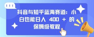 抖音与知乎蓝海赛道：小白也能日入 4张 的保姆级教程-吾藏分享