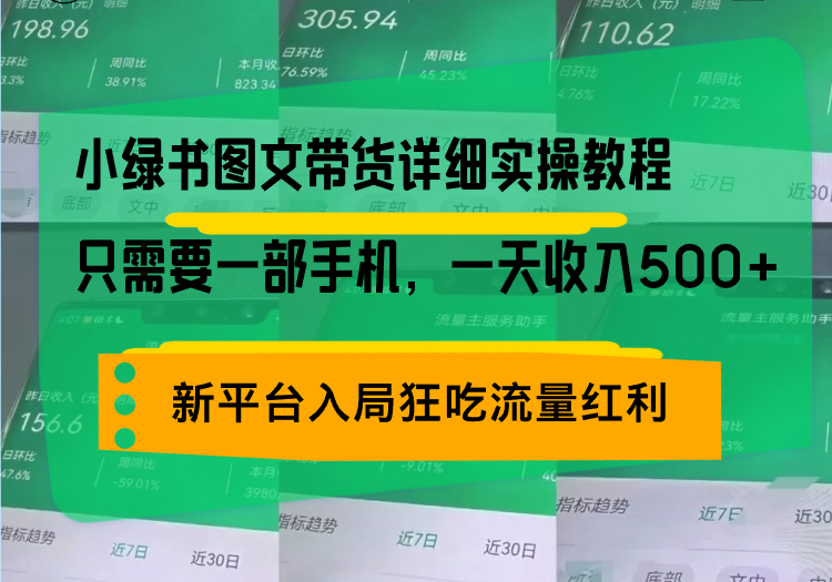 小绿书图文带货详细实操教程，只需要一部手机，一天收入500+，轻松变现-吾藏分享