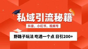 私域流量的精准化获客方法 野路子玩法 吃透一个点 日引200+-吾藏分享