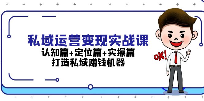 私域运营变现实战课：认知篇+定位篇+实操篇，打造私域赚钱机器-吾藏分享