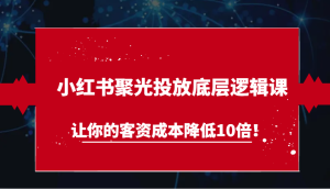 小红书聚光投放底层逻辑课，让你的客资成本降低10倍！-吾藏分享