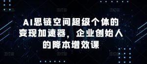 AI思链空间超级个体的变现加速器，企业创始人的降本增效课-吾藏分享