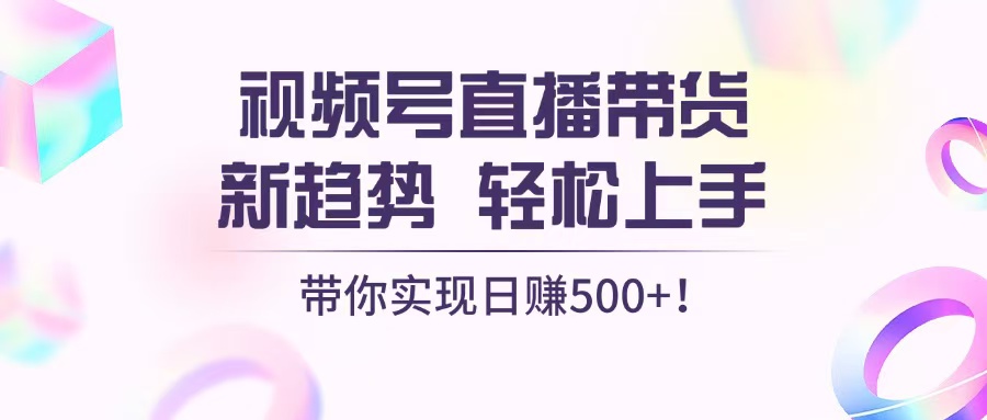 视频号直播带货新趋势，轻松上手，带你实现日赚500+-吾藏分享