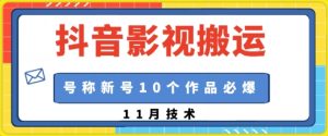 抖音影视搬运，1:1搬运，新号10个作品必爆-吾藏分享