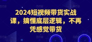 2024短视频带货实战课，搞懂底层逻辑，不再凭感觉带货-吾藏分享