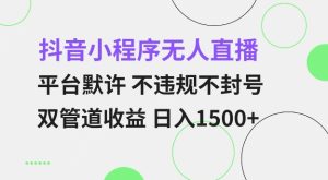 抖音小程序无人直播 平台默许 不违规不封号 双管道收益 日入多张 小白也能轻松操作-吾藏分享