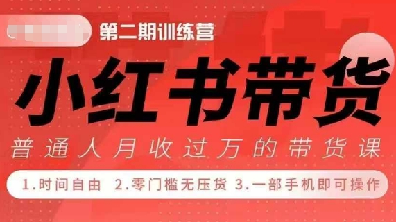 小Red书带货42天训练营 2.0版，宝妈+自由职+上班族+大学生，提高副业收入的大红利项目-吾藏分享