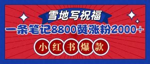 一条笔记8800+赞，涨粉2000+，火爆小红书的recraft雪地写祝福玩法（附提示词及工具）-吾藏分享