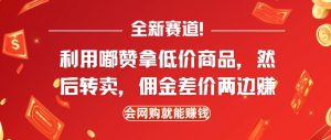 全新赛道，利用嘟赞拿低价商品，然后去闲鱼转卖佣金，差价两边赚，会网购就能挣钱-吾藏分享