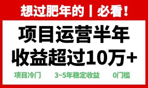 年前过肥年的必看的超冷门项目，半年收益超过10万+，-吾藏分享