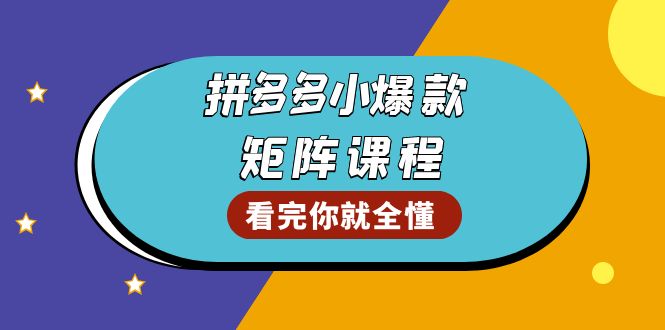 拼多多爆款矩阵课程：教你测出店铺爆款，优化销量，提升GMV，打造爆款群-吾藏分享