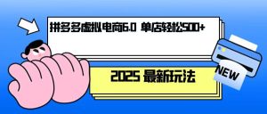 拼多多虚拟电商，单人操作10家店，单店日盈利500+-吾藏分享