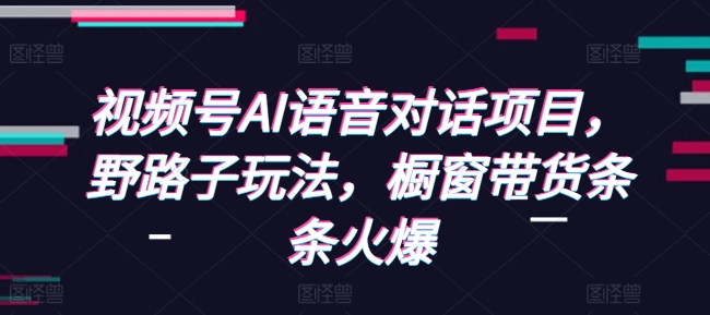 视频号AI语音对话项目，野路子玩法，橱窗带货条条火爆-吾藏分享