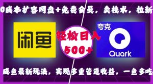 0成本扩容网盘+免费会员，卖技术，拉新，咸鱼最新玩法，实现多重管道收益，一鱼多吃，轻松日入500+-吾藏分享