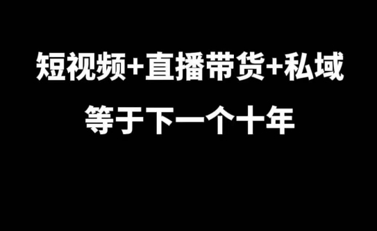 短视频+直播带货+私域等于下一个十年，大佬7年实战经验总结-吾藏分享