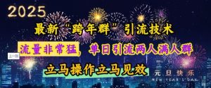 最新“跨年群”引流，流量非常猛，单日引流两人满人群，立马操作立马见效-吾藏分享