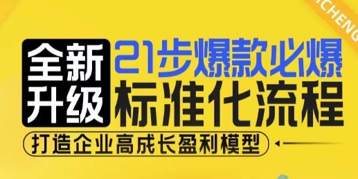 21步爆款必爆标准化流程，全新升级，打造企业高成长盈利模型-吾藏分享