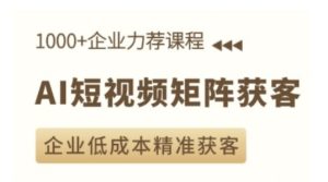 AI短视频矩阵获客实操课，企业低成本精准获客-吾藏分享