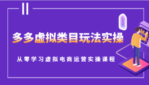 多多虚拟类目玩法实操，从零学习虚拟电商运营实操课程-吾藏分享