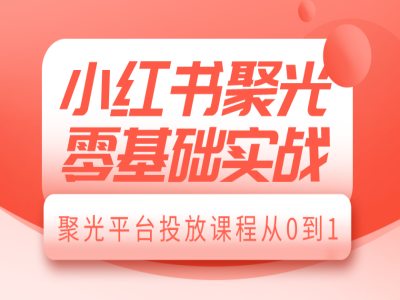 小红书聚光零基础实战，聚光平台投放课程从0到1-吾藏分享