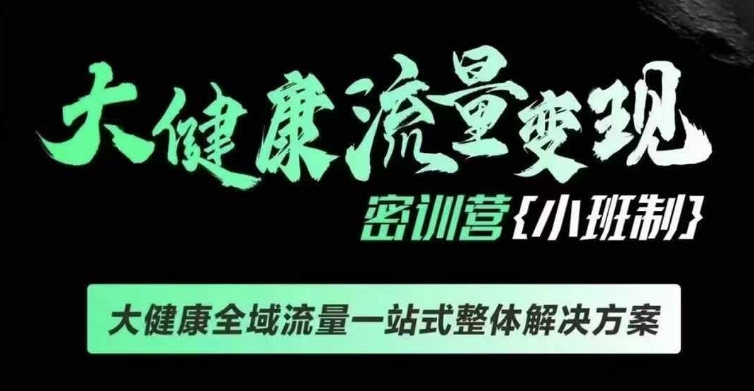 千万级大健康变现课线下课，大健康全域流量一站式整体解决方案-吾藏分享