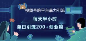 视频号跨平台暴力引流，每天半小时，单日引流200+精准创业粉-吾藏分享