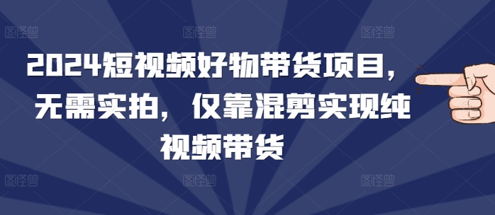 2024短视频好物带货项目，无需实拍，仅靠混剪实现纯视频带货-吾藏分享