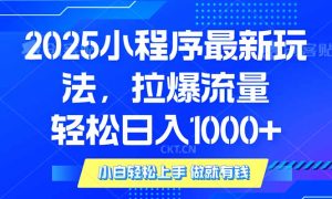 2025年小程序最新玩法，流量直接拉爆，单日稳定变现1000+-吾藏分享