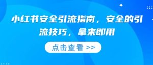 小红书安全引流指南，安全的引流技巧，拿来即用-吾藏分享