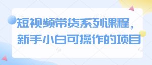 短视频带货系列课程，新手小白可操作的项目-吾藏分享