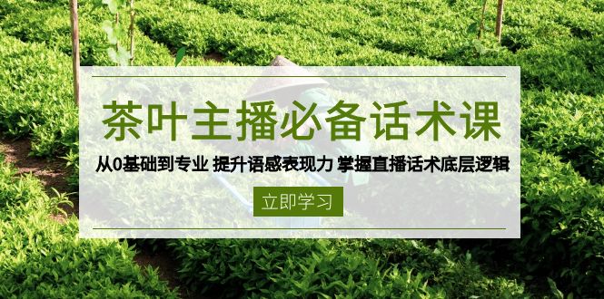 茶叶 主播必备话术课 从0基础到专业 提升语感表现力 掌握直播话术底层逻辑-吾藏分享