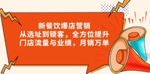 新 餐饮爆店营销，从选址到锁客，全方位提升门店流量与业绩，月销万单-吾藏分享